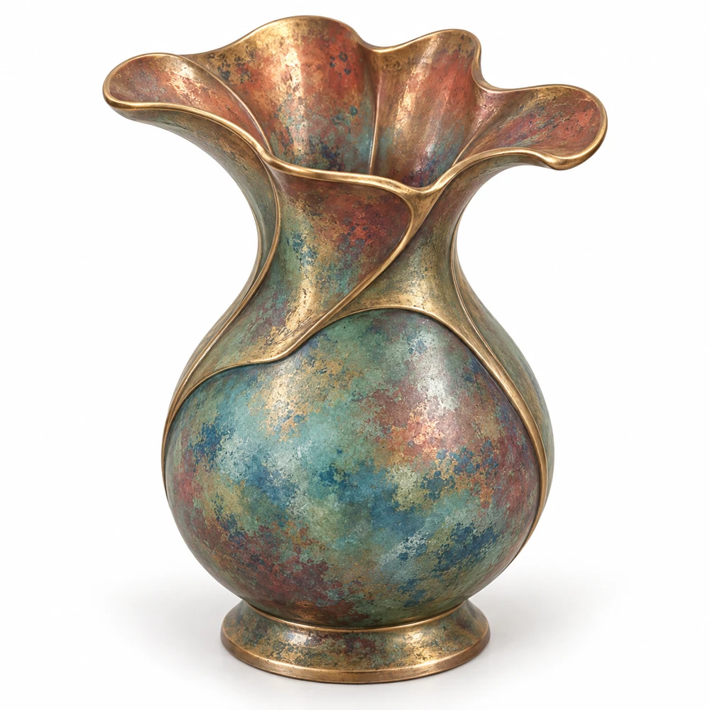 Ginkgo Fan Neck Vase