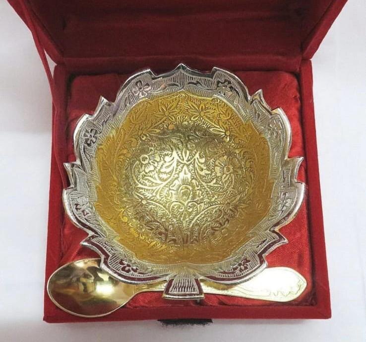 Gilt Bowl & Spoon Set