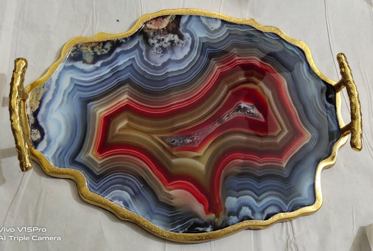 Cobalt Agate Tray