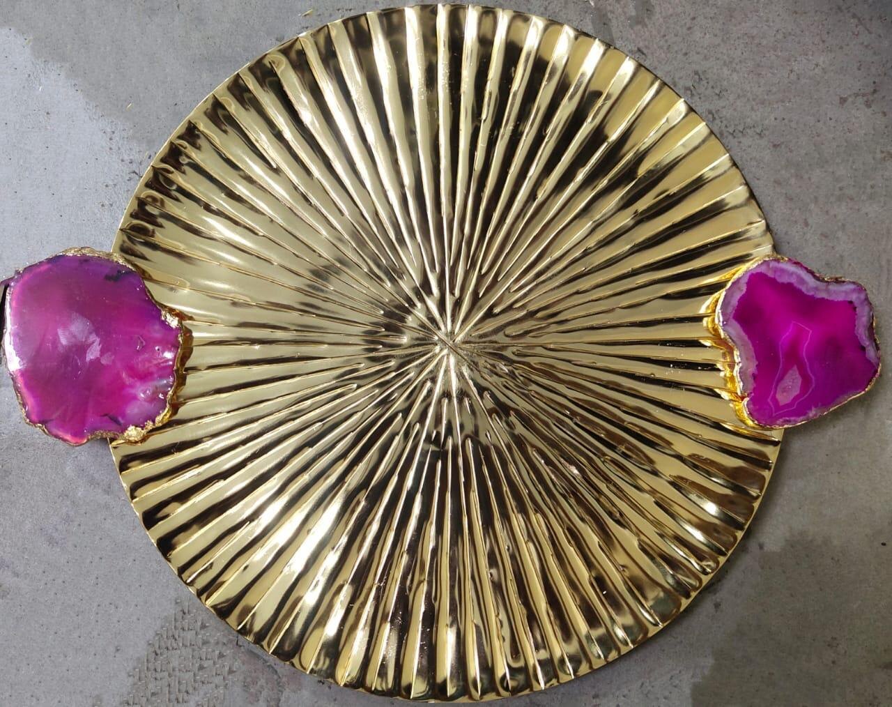 Sunburst Platter — Metal · Gold, XANVOR, Moradabad