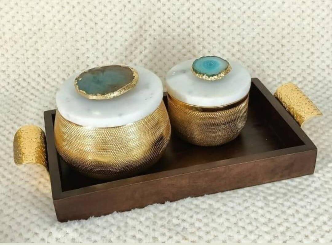 Agate-Lid Storage Set