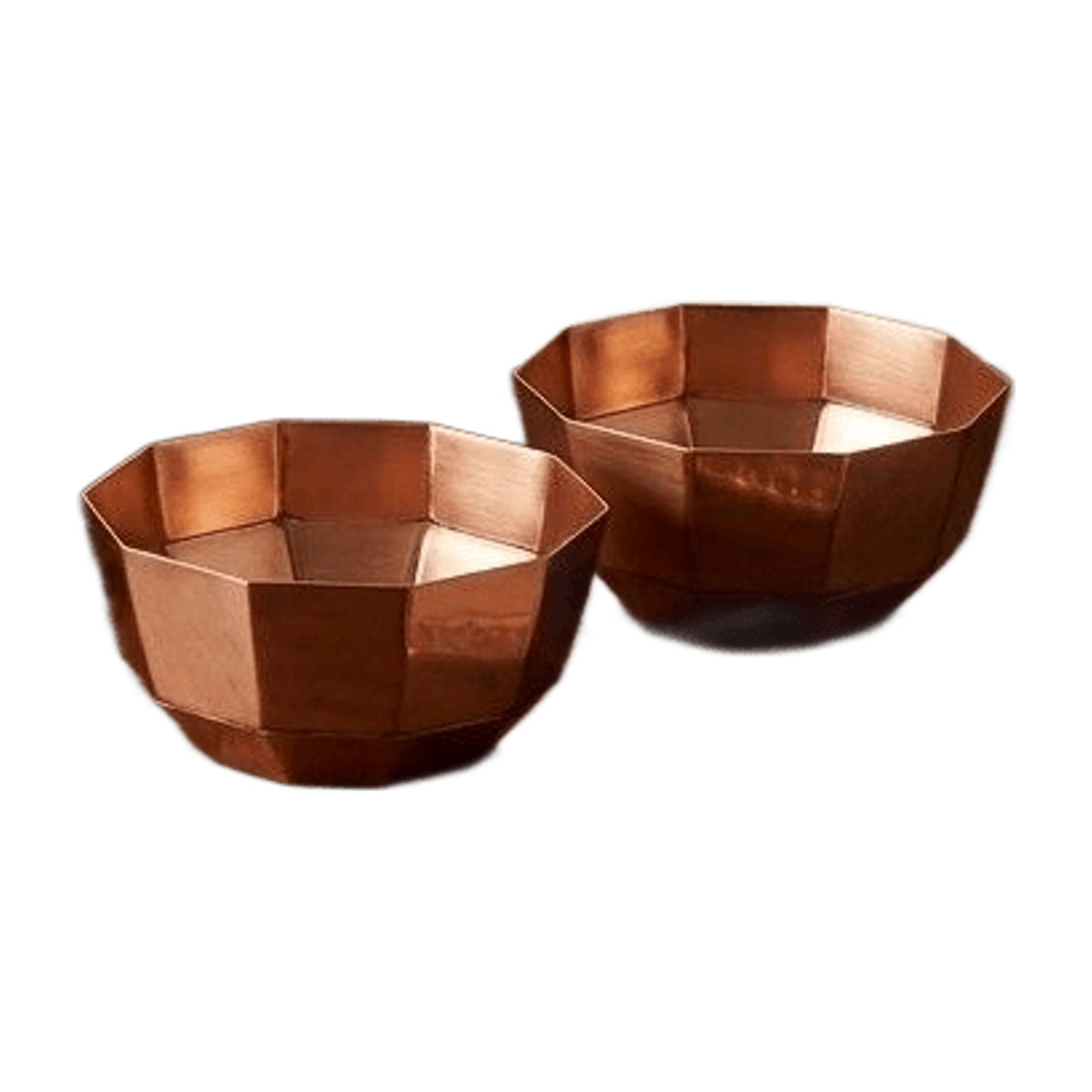 Facet Copper Bowls - Set of 2