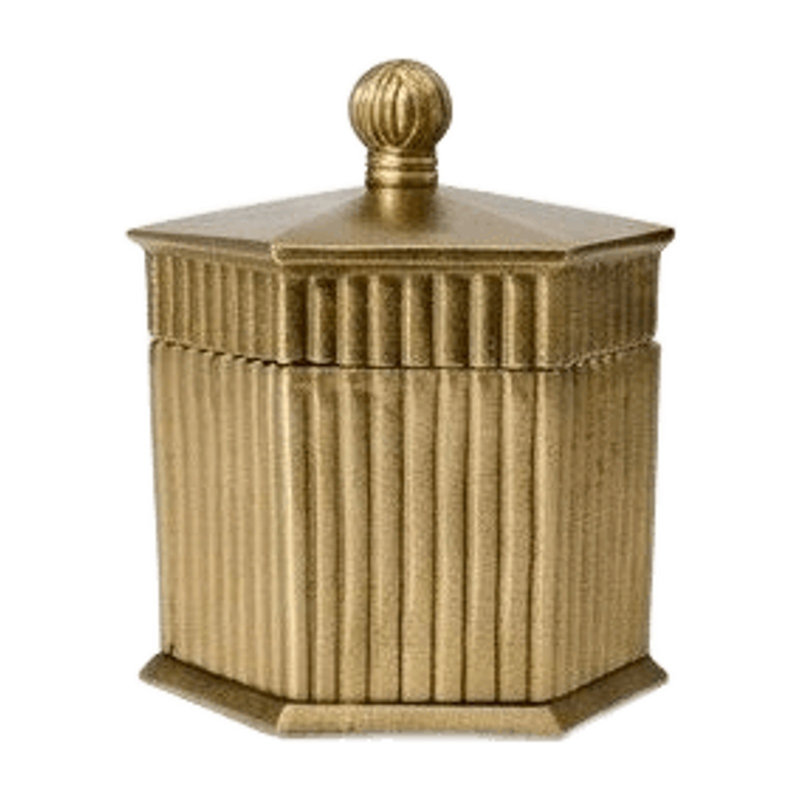 Hive Hexagonal Fluted Brass Box — Cast Brass, XANVOR, Moradabad