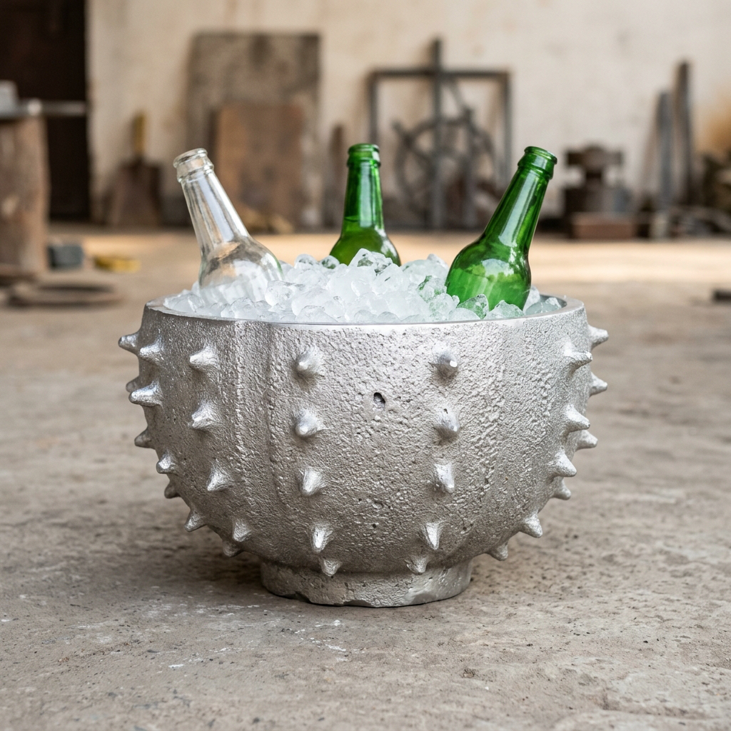 Sea Urchin Ice Bucket — Cast Aluminium · Polished, XANVOR, Moradabad