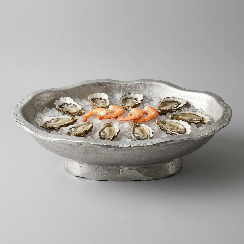 Oyster Ice Bed — Cast Aluminium · Polished, XANVOR, Moradabad
