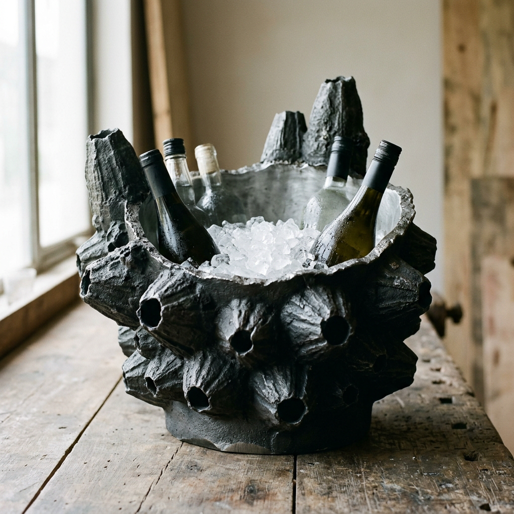 Barnacle Ice Bucket — Cast Aluminium · Oxidised Black, XANVOR, Moradabad