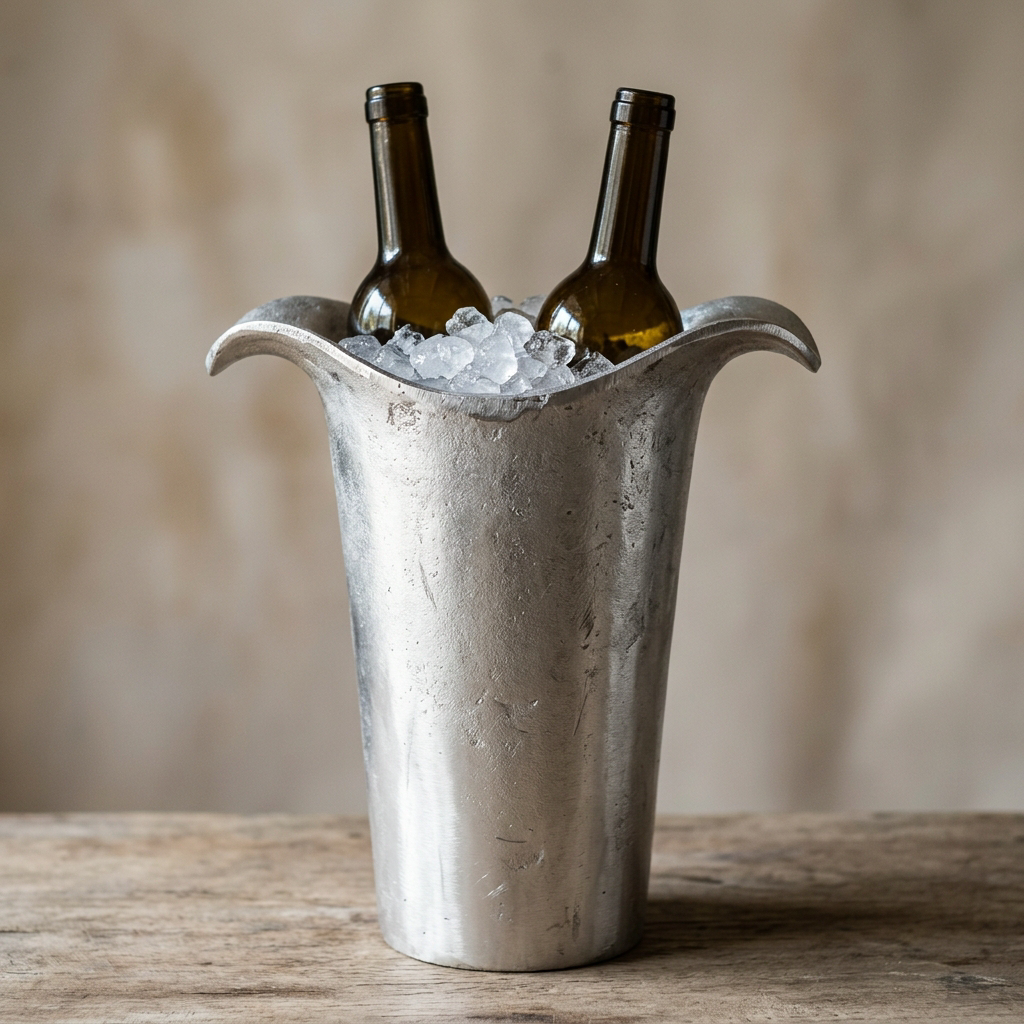 Squid Mantle Wine Sleeve — Cast Aluminium · Polished, XANVOR, Moradabad