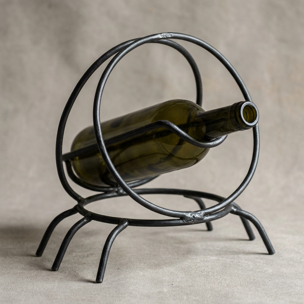 Crab Bottle Cradle — Iron · Oxidised Black · Lacquered, XANVOR, Moradabad