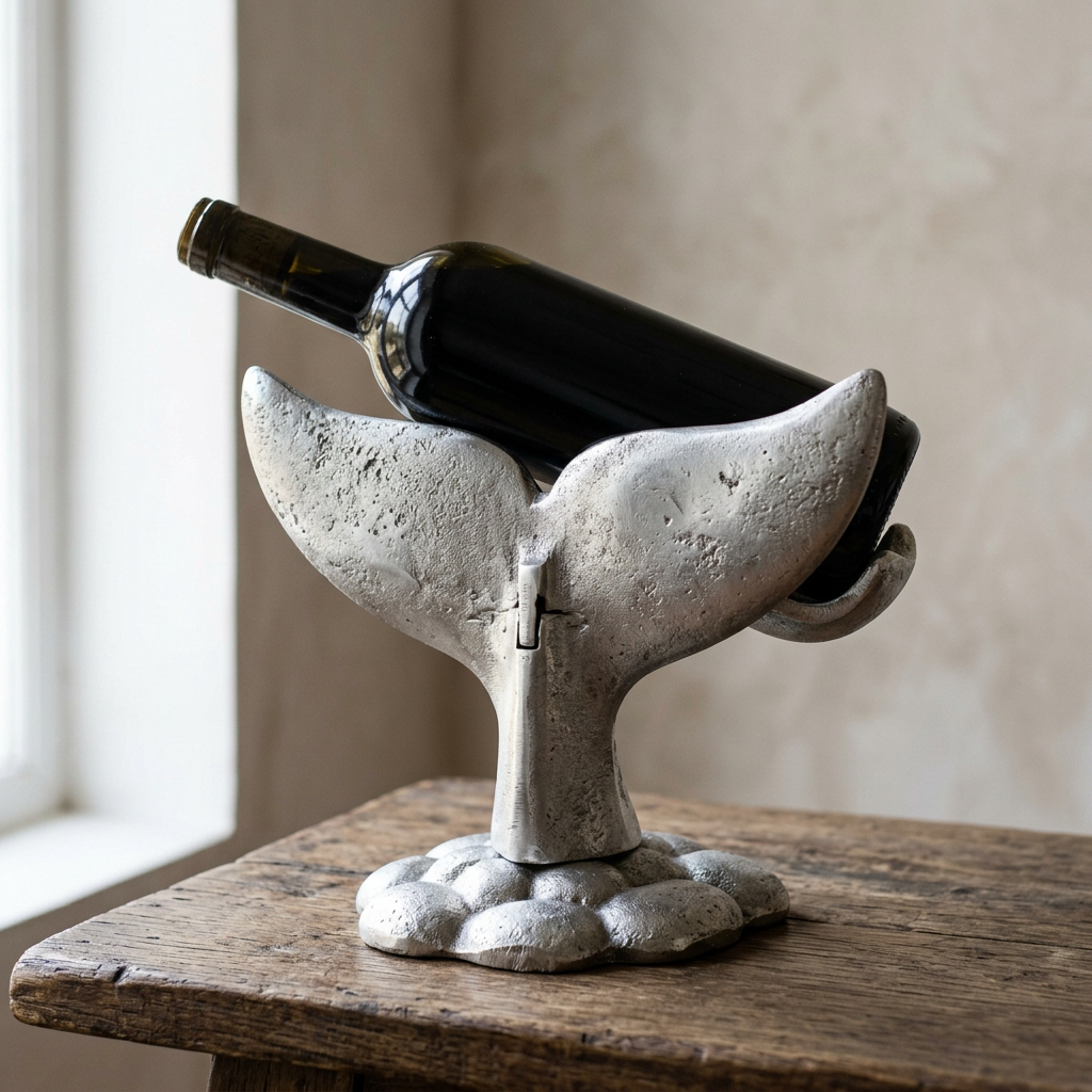 Whale Tail Bottle Rest — Cast Aluminium · Polished, XANVOR, Moradabad