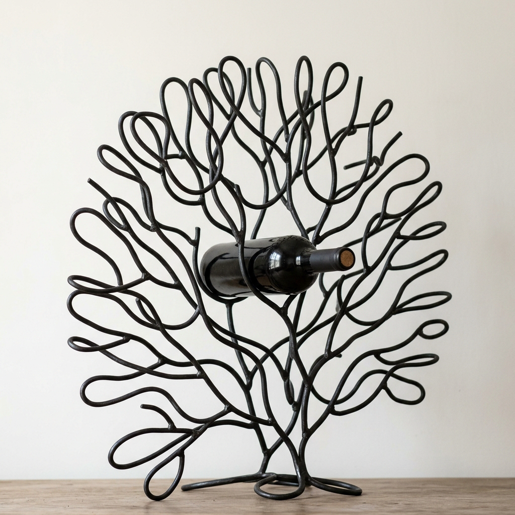 Sea Fan Wine Rack, 6 — Iron · Oxidised Black · Lacquered, XANVOR, Moradabad