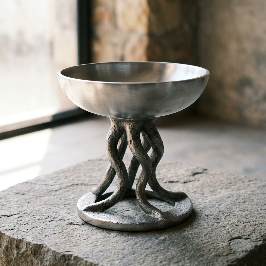Jellyfish Pedestal Bowl — Cast Aluminium · Polished, XANVOR, Moradabad