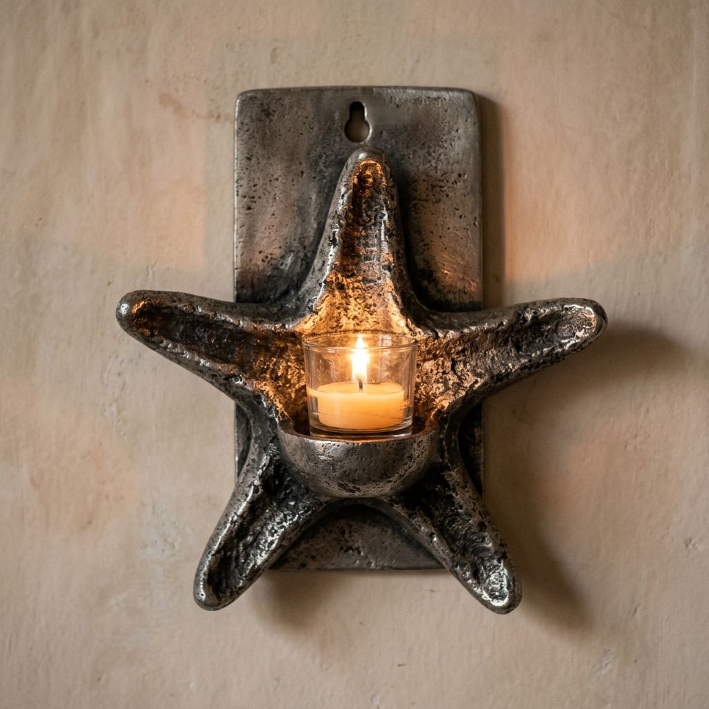 Starfish Wall Sconce — Cast Aluminium · Aged Pewter, XANVOR, Moradabad