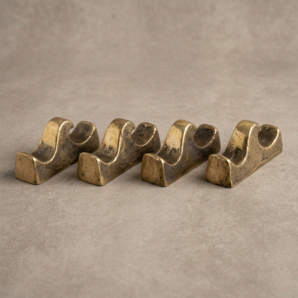 Wave Knife Rests, set of 4 — Cast Brass · Antique Brass, XANVOR, Moradabad