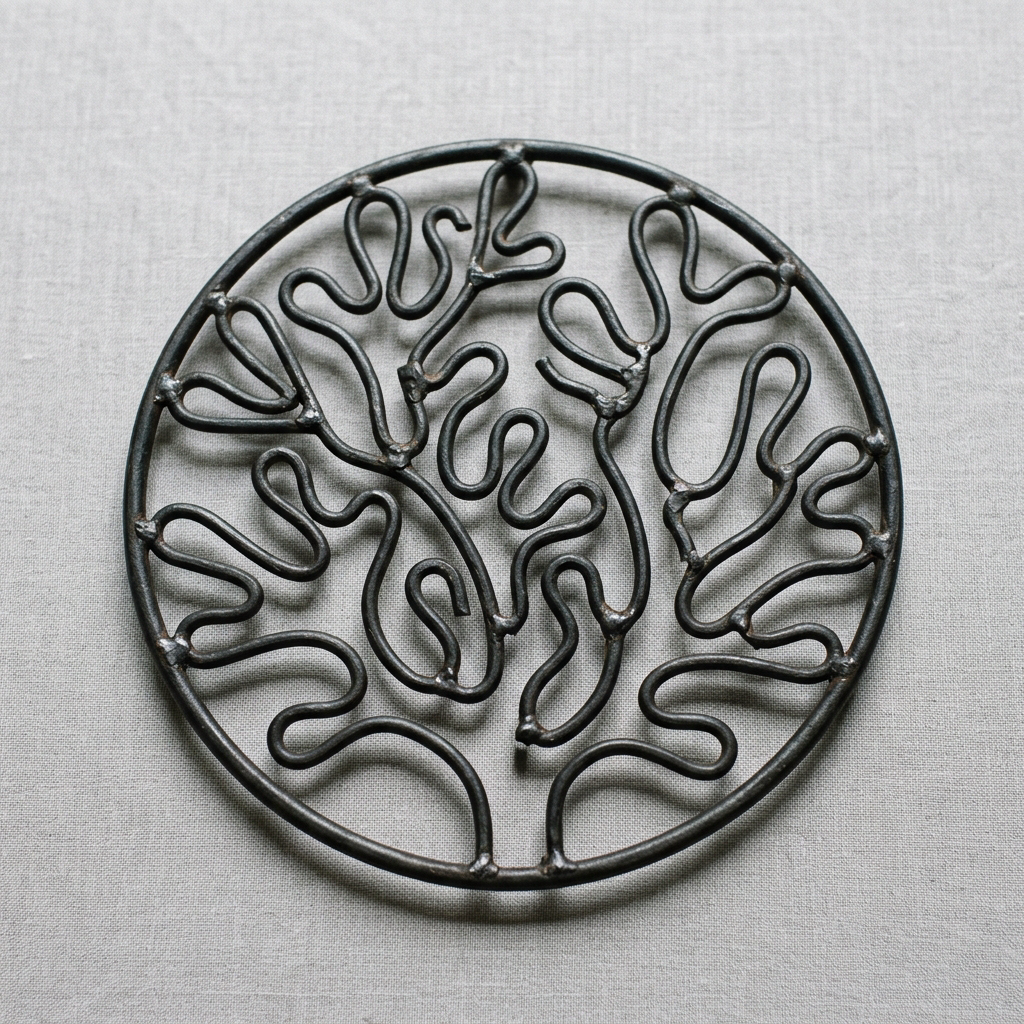 Coral Trivet — Iron · Oxidised Black · Lacquered, XANVOR, Moradabad