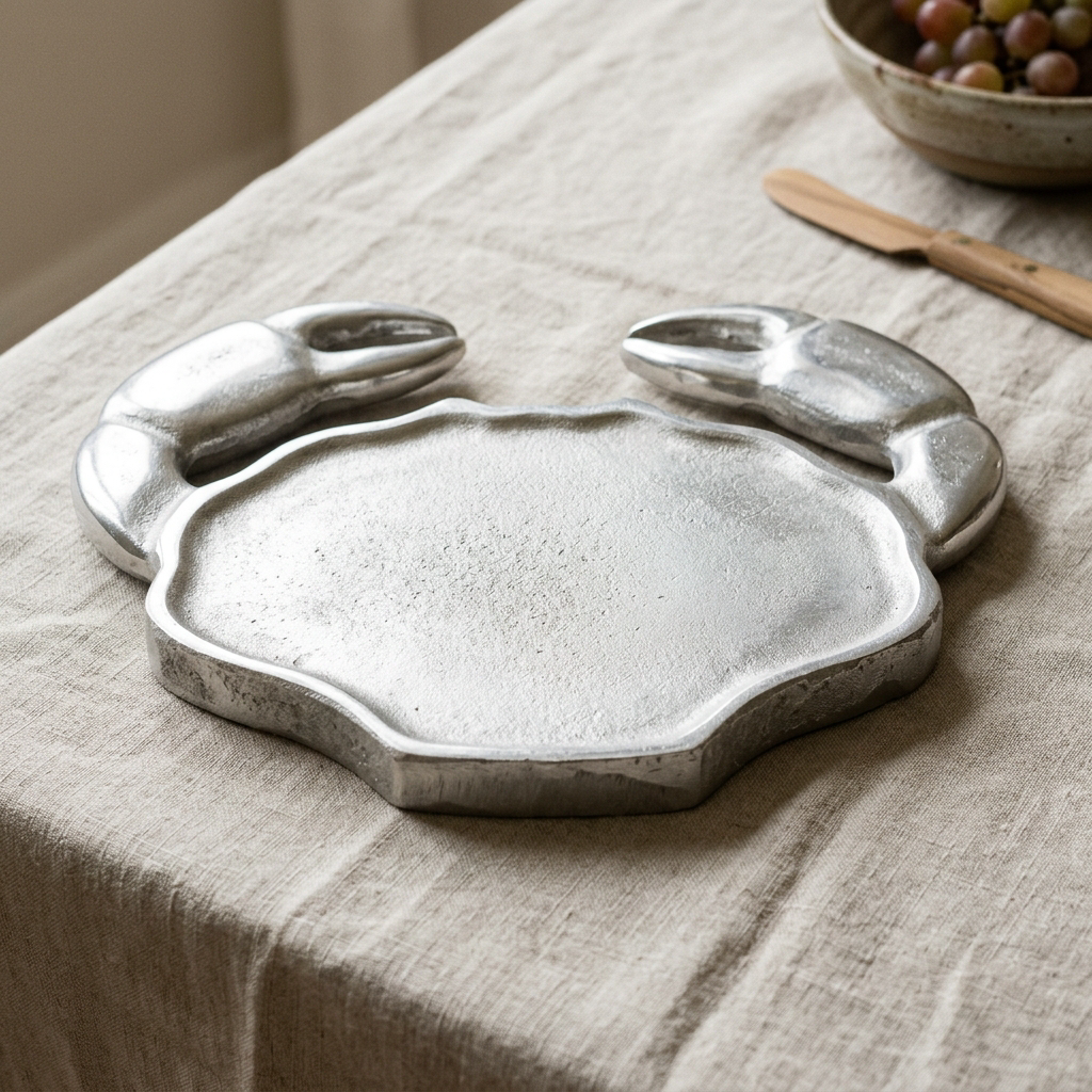 Crab Cheese Board — Cast Aluminium · Polished, XANVOR, Moradabad