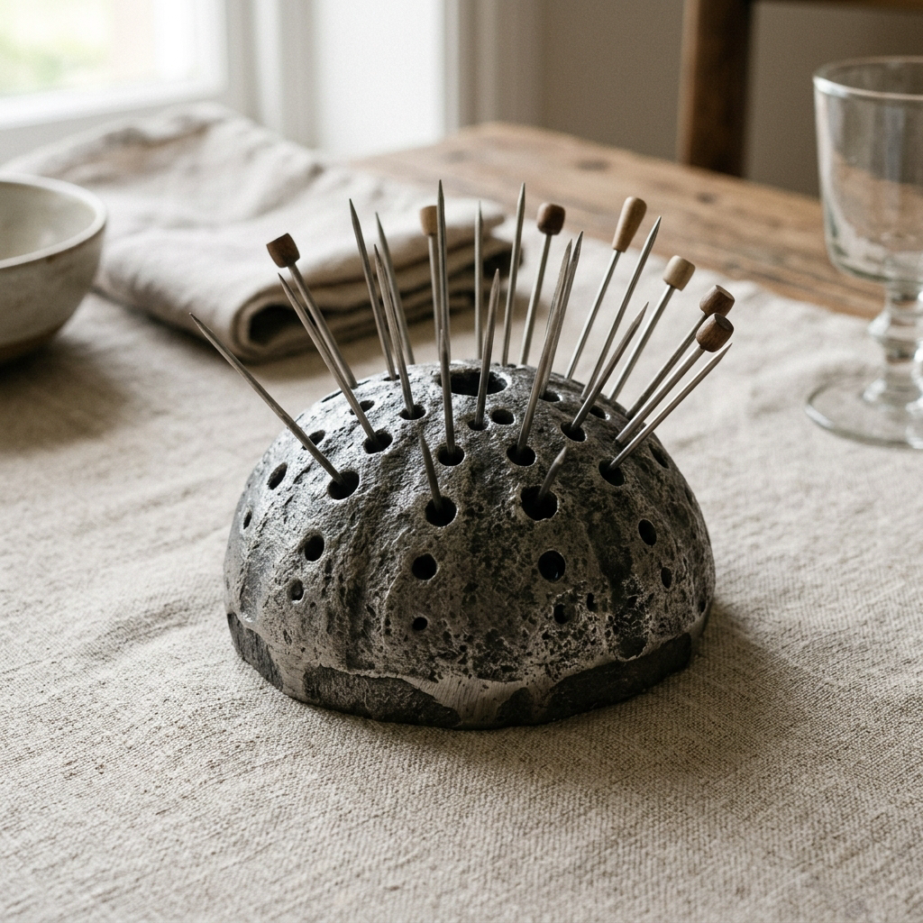 Urchin Pick Holder — Cast Aluminium · Aged Pewter, XANVOR, Moradabad