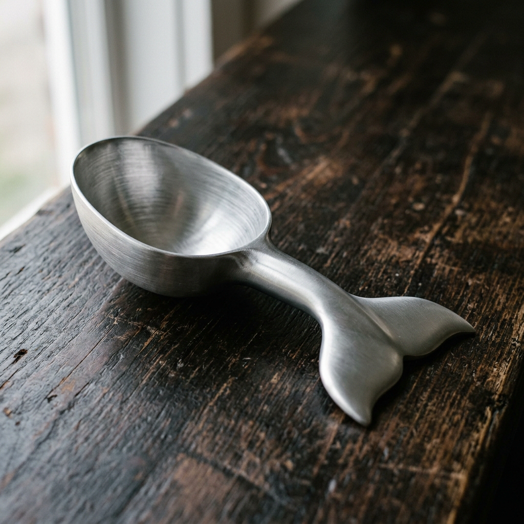 Whale Tail Ice Scoop — Spun & Cast Aluminium · Polished, XANVOR, Moradabad