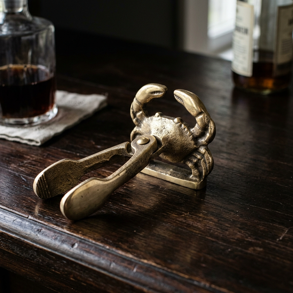 Crab Ice Tongs — Cast Brass · Antique Brass, XANVOR, Moradabad