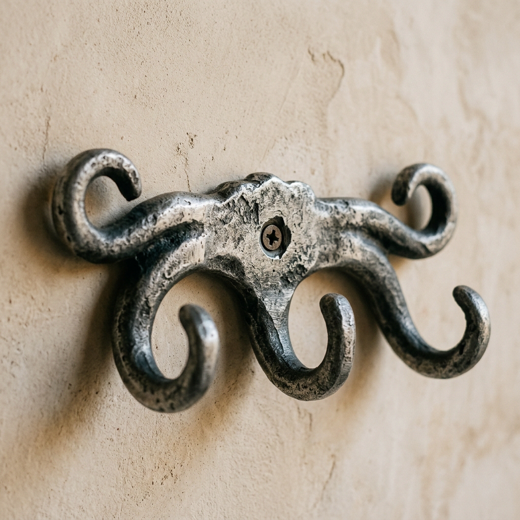 Octopus Hook Rail — Cast Aluminium · Aged Pewter, XANVOR, Moradabad