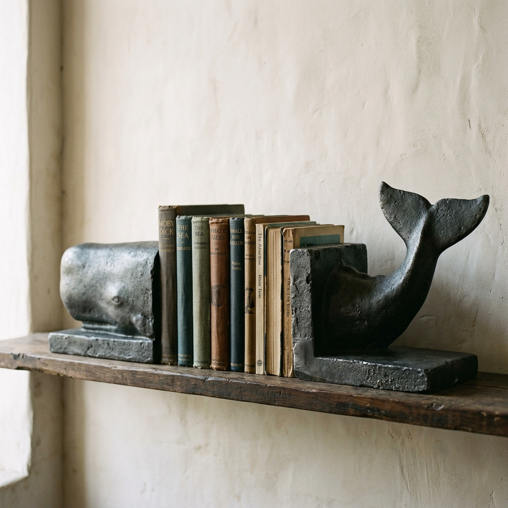 Sperm Whale Bookends — Cast Aluminium · Oxidised Black, XANVOR, Moradabad