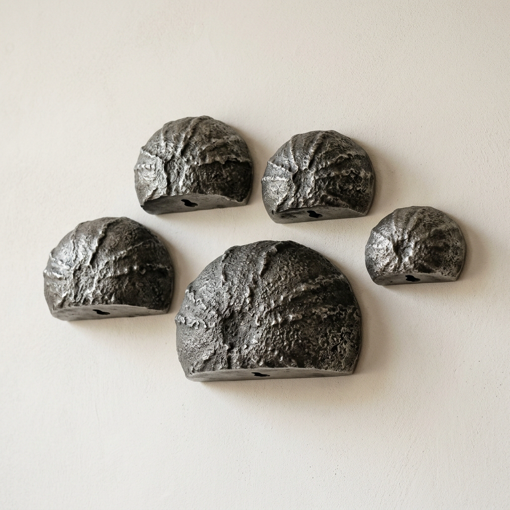 Urchin Wall Cluster, set of 5 — Cast Aluminium · Aged Pewter, XANVOR, Moradabad