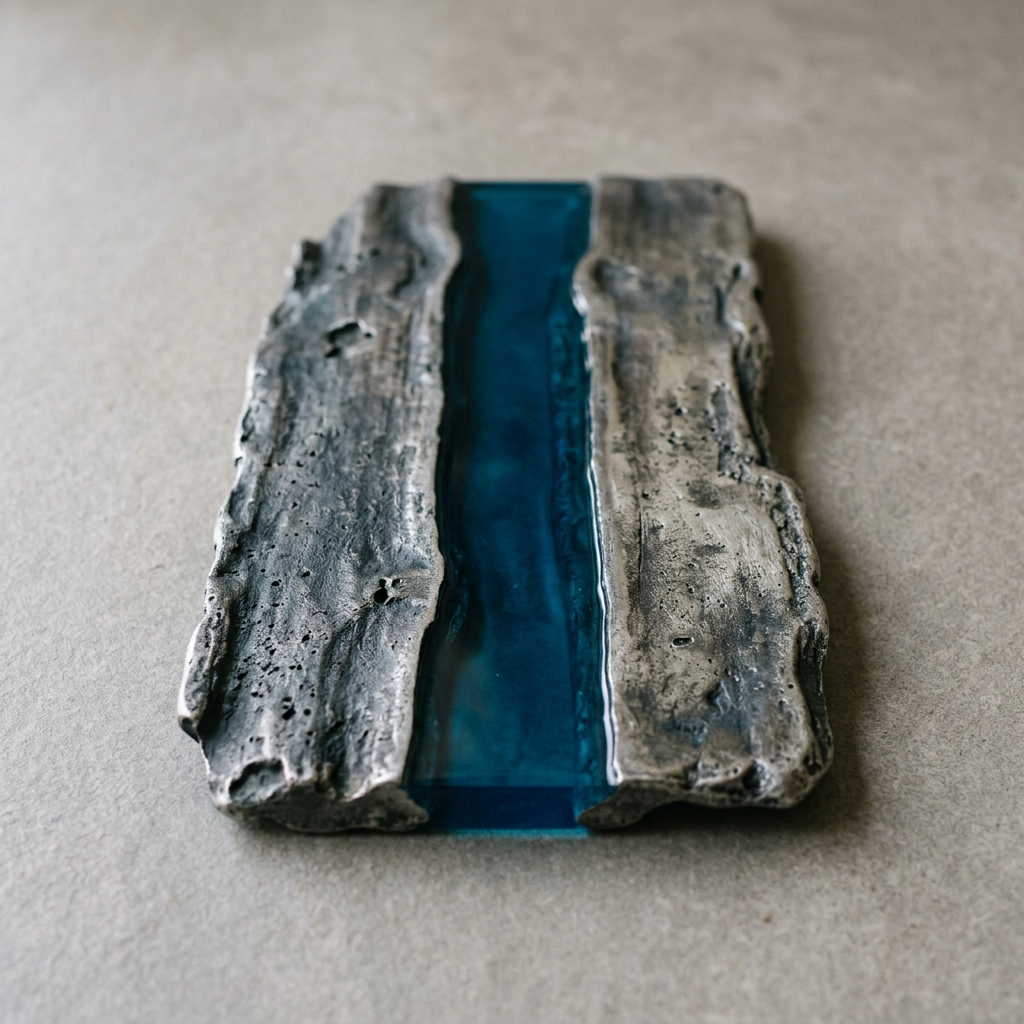 Driftwood Board — Ocean Resin River — Cast Aluminium · Ocean Resin · Aged Pewter, XANVOR, Moradabad