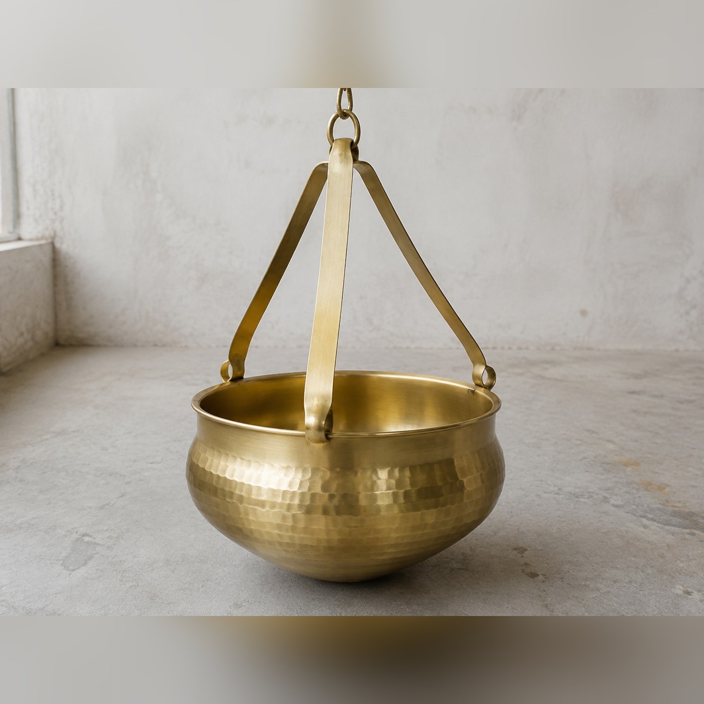 Dori Hanging Planter Holder — Brass · Matt brushed, XANVOR, Moradabad