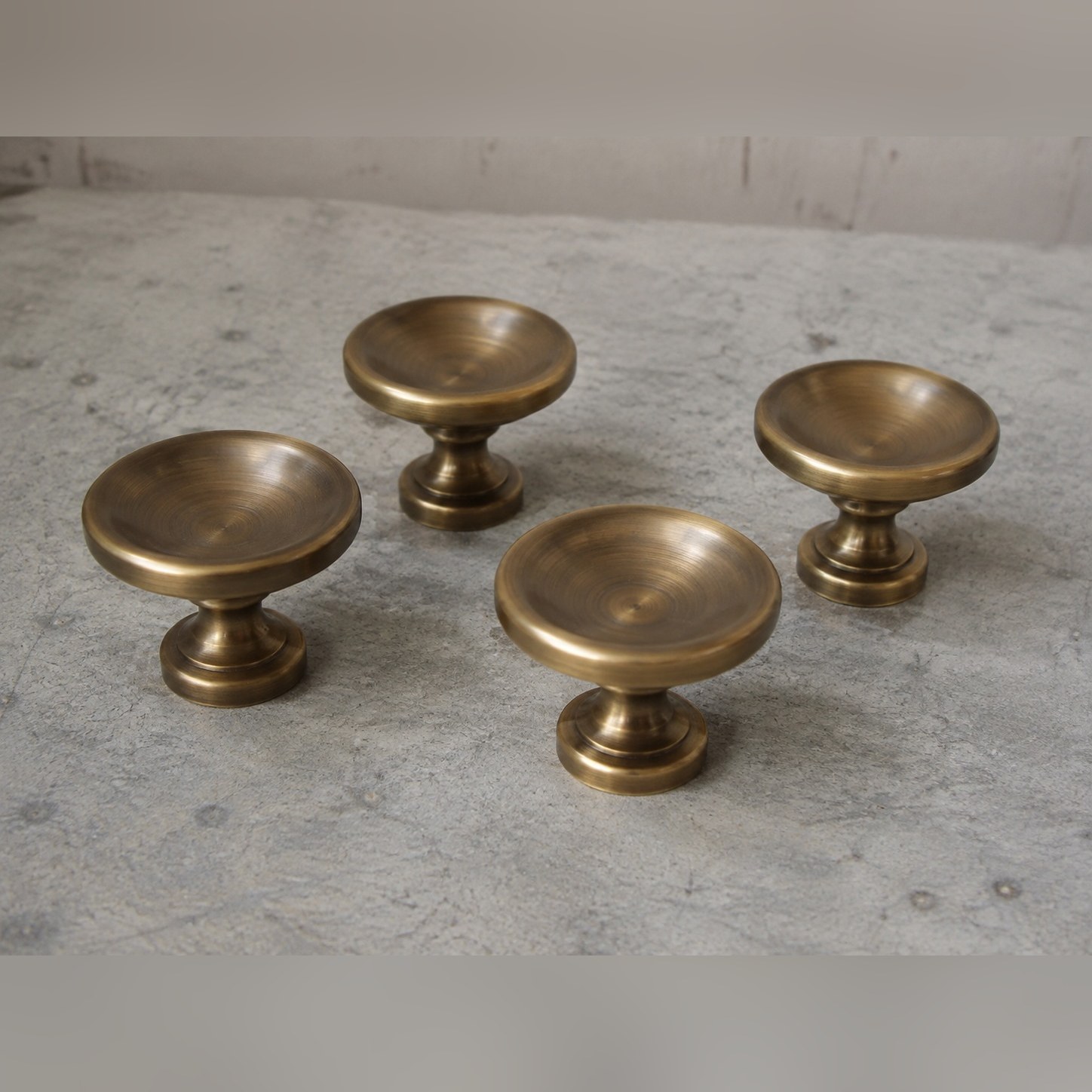Katori Drawer Knob Set — Brass · Antique, XANVOR, Moradabad
