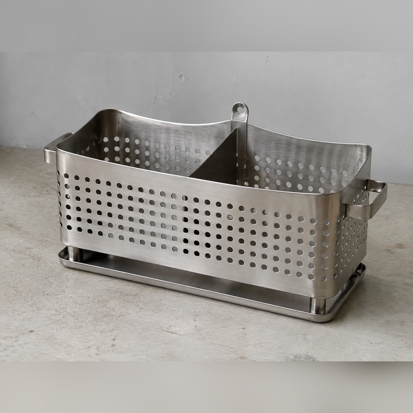 Drainable Vanity Tool Caddy — Stainless steel 304 · Mechanically matt, XANVOR, Moradabad