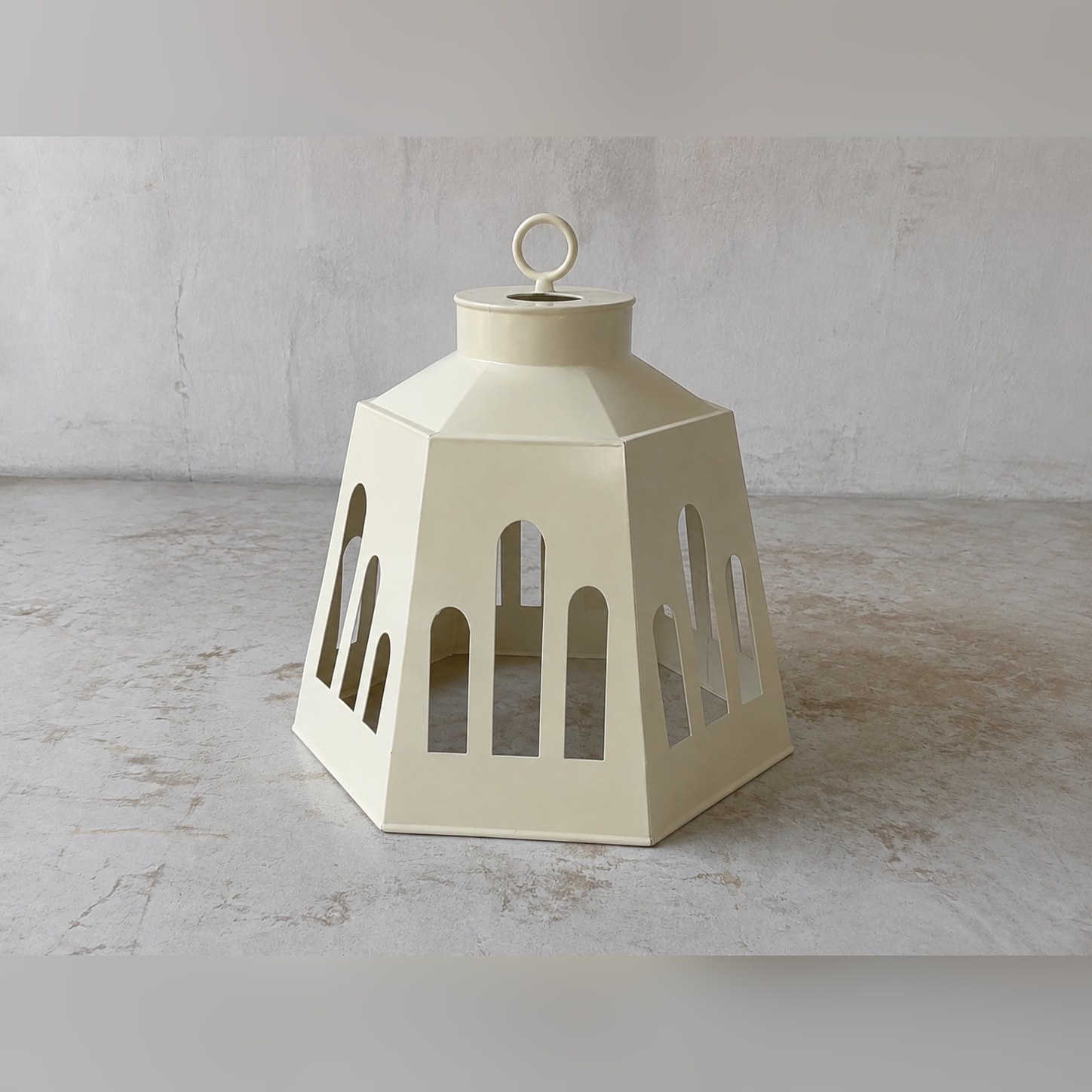 Arcade Pavilion Pendant Shade — Stainless steel 304 · Opaque warm cream powder coat, XANVOR, Moradabad