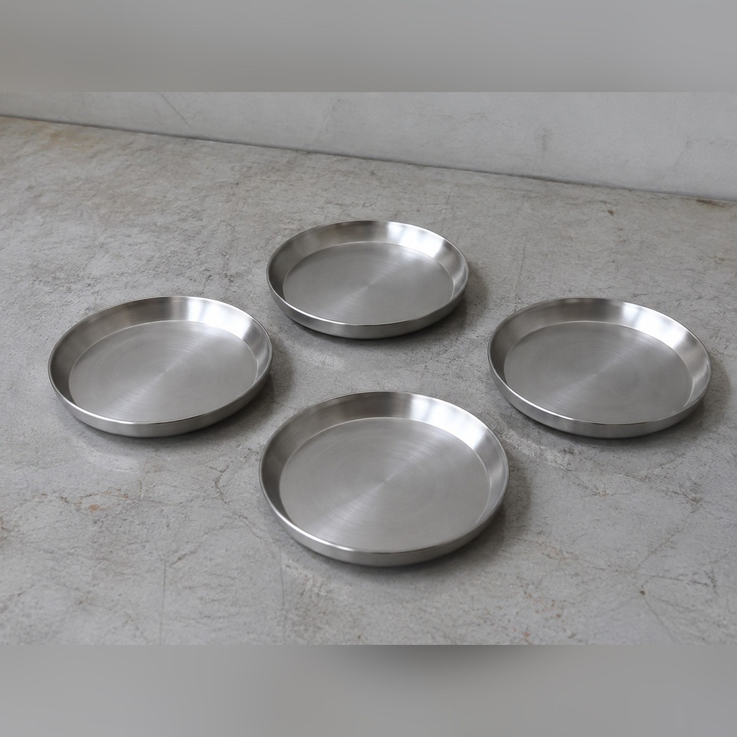 Dish Coasters — Set of Four — Stainless steel 304 · Mechanically matt, XANVOR, Moradabad