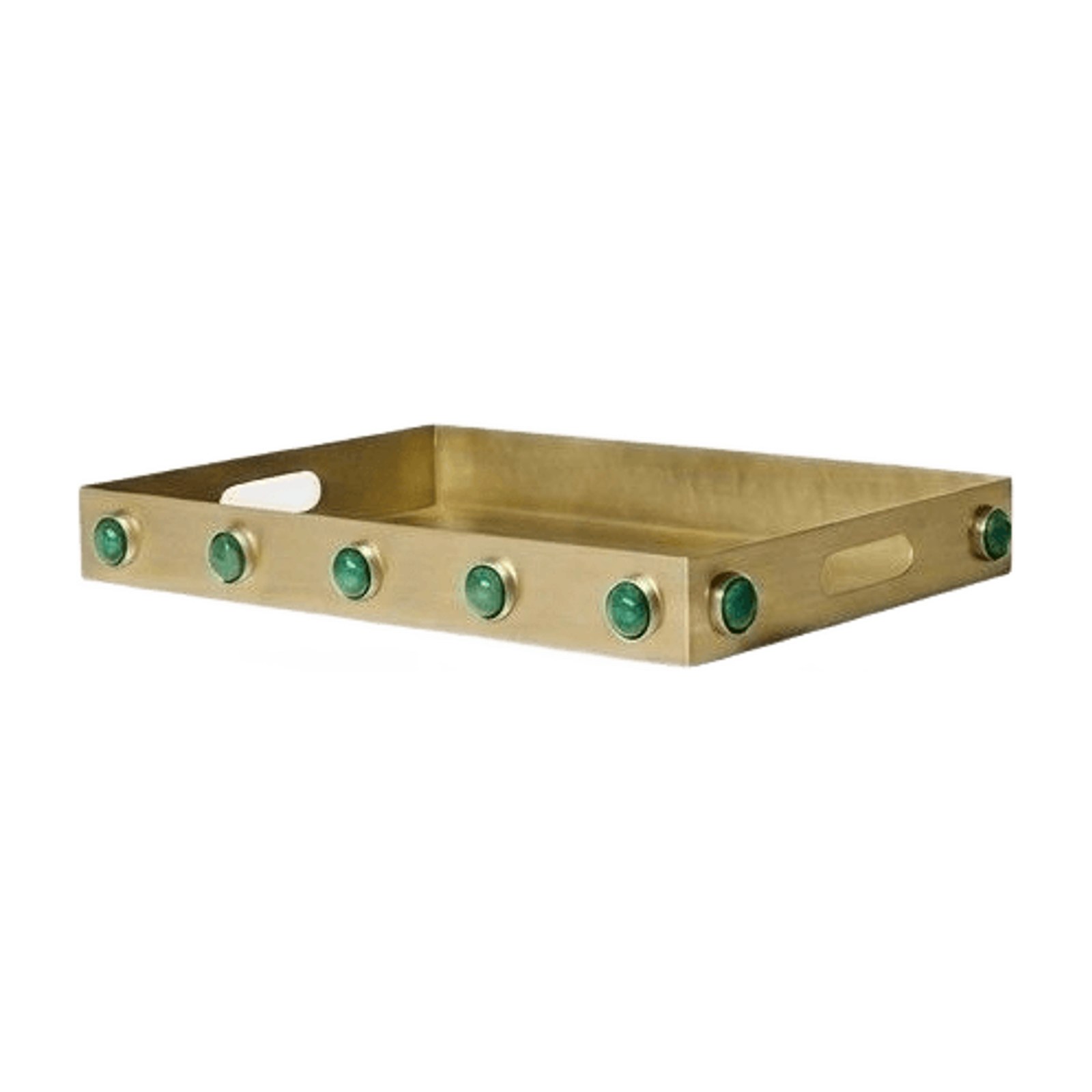 Zamarrud Gemstone Brass Tray