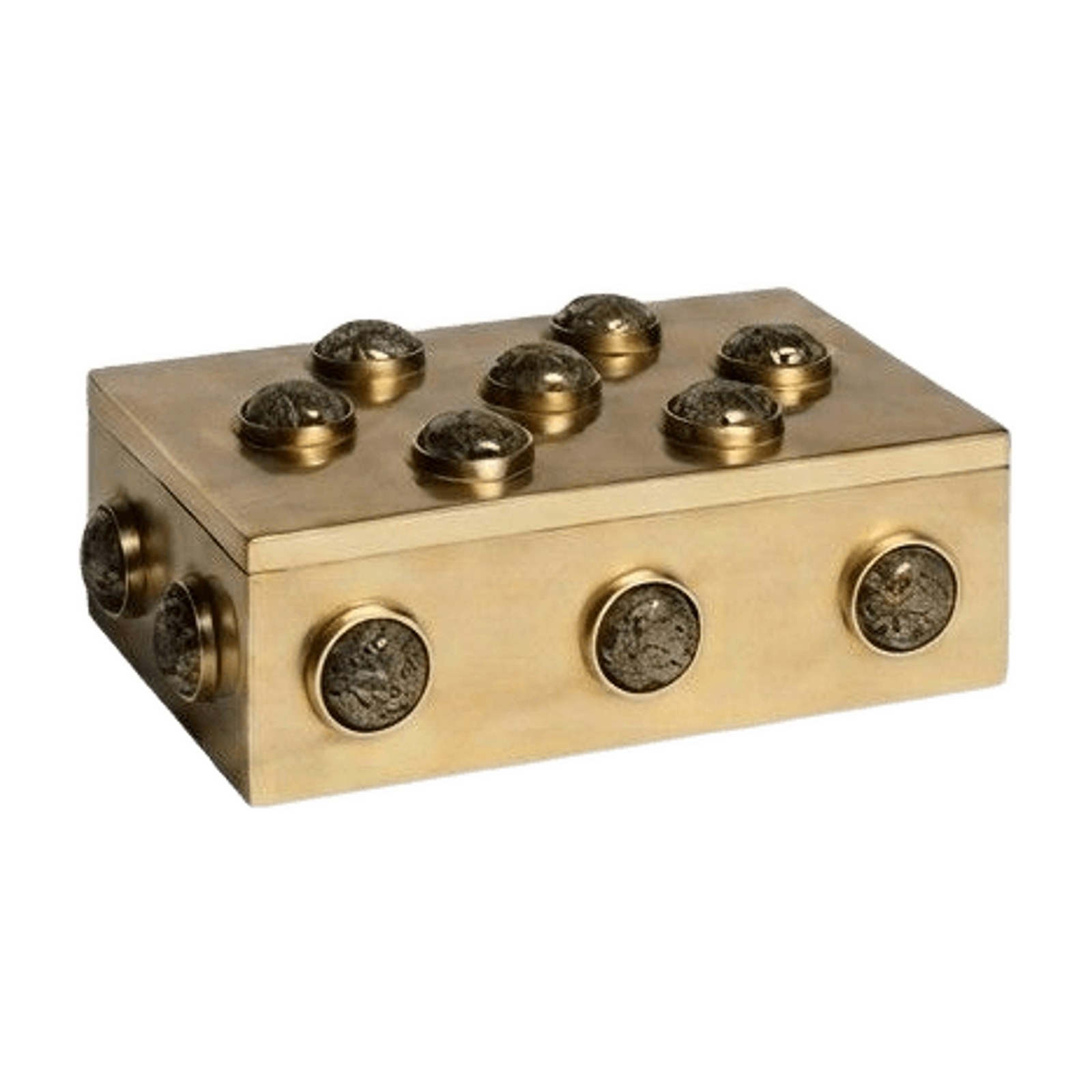 Brut Gemstone Brass Box