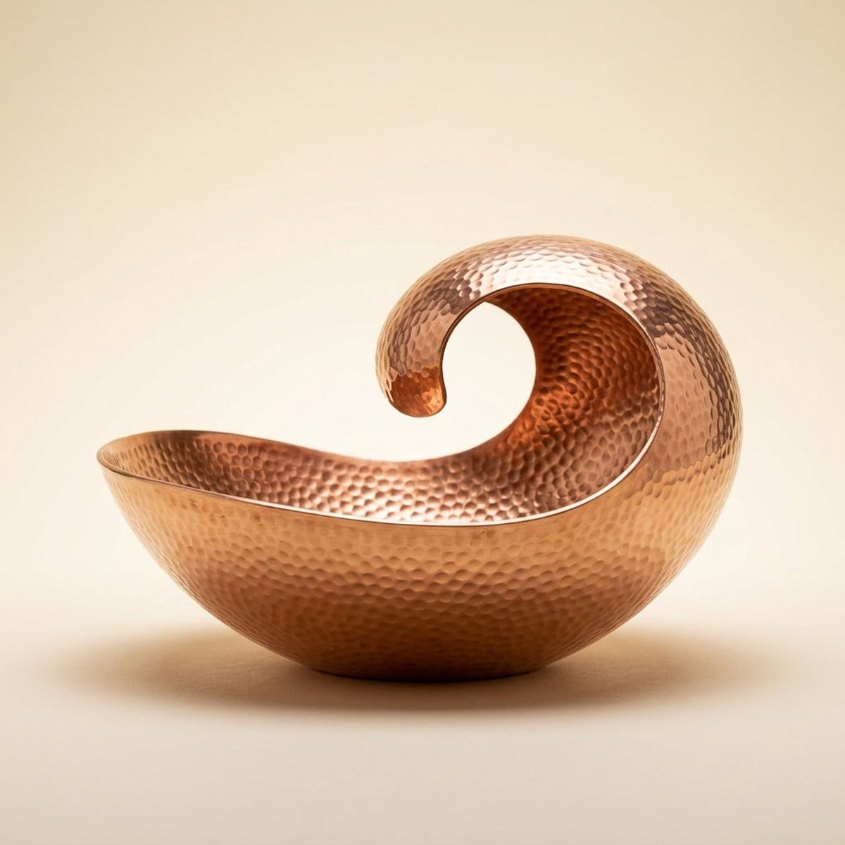 Hammered Copper Wave Bowl