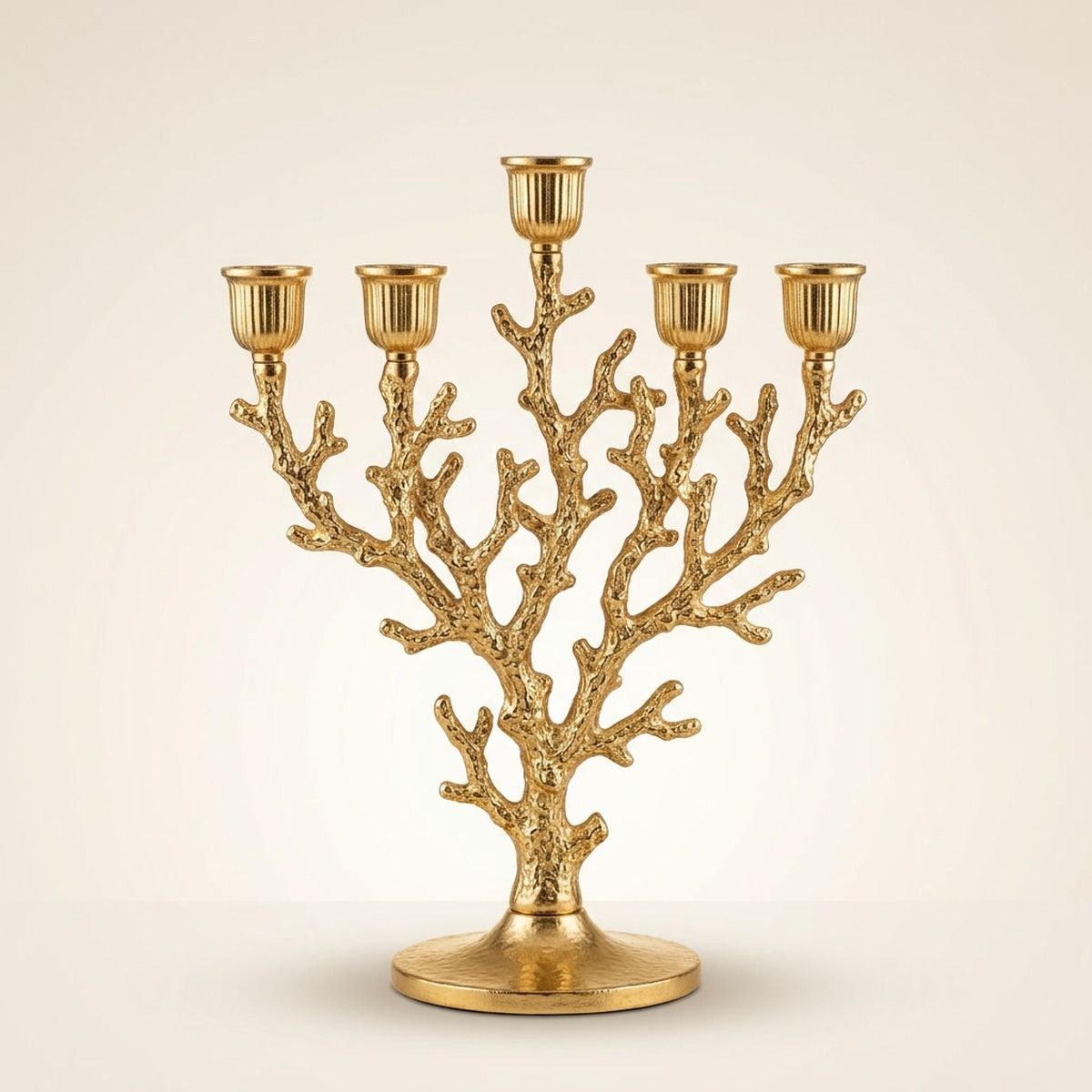 Gold Coral Branch Candelabra