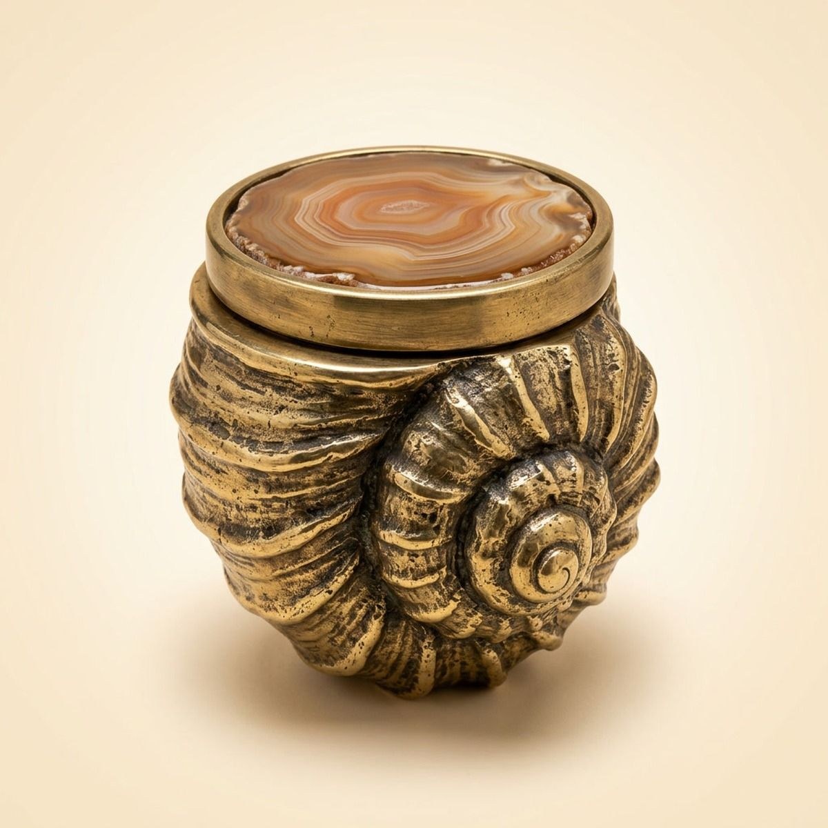 Agate Lid Shell Jar