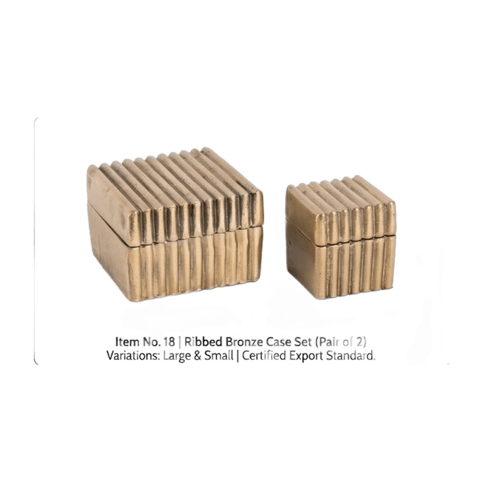 Cord Ribbed Bronze Case Set - Set of 2