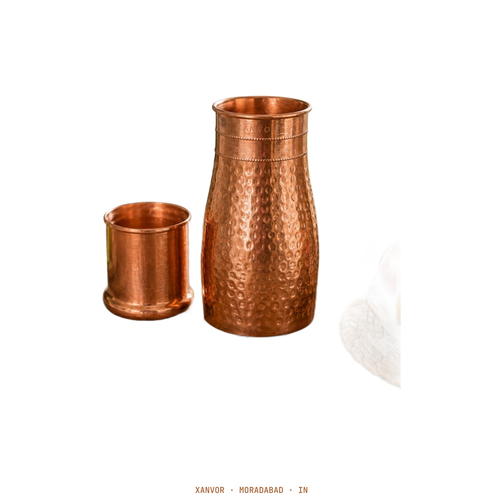 Pure Copper Water Bottle — Pure Copper Water Bottle| Hand Hammered Copper Bottle | Leak Proof Copper Water Bottle |, XANVOR, Moradabad