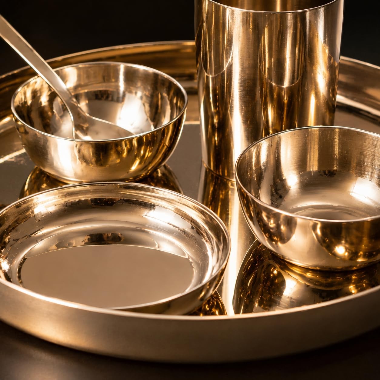 Kansa Thali Dinner Set — Kansa, XANVOR, Moradabad