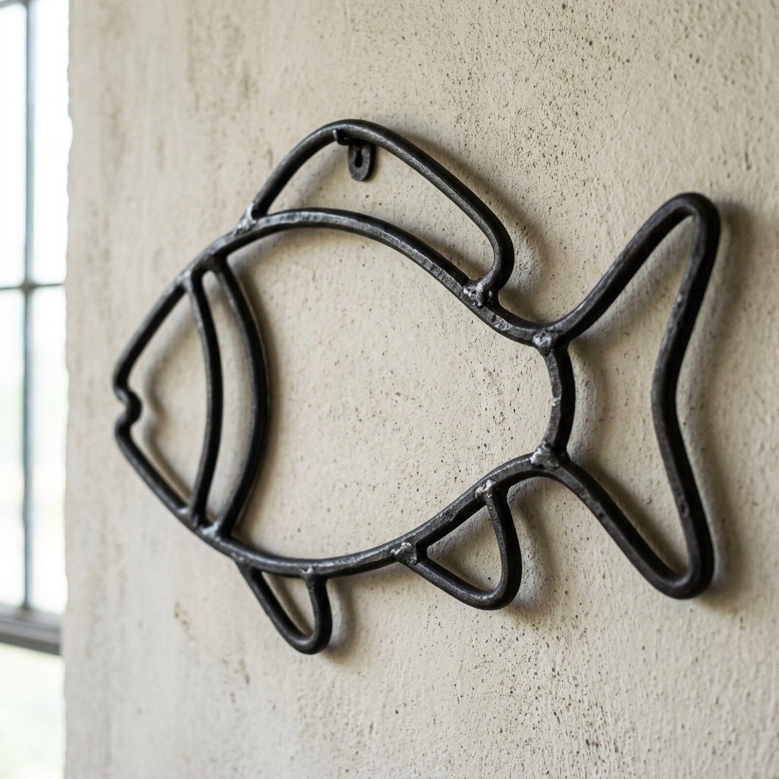 Reef Fish Rod Wall Piece — Iron · Oxidised Black · Waxed, XANVOR, Moradabad
