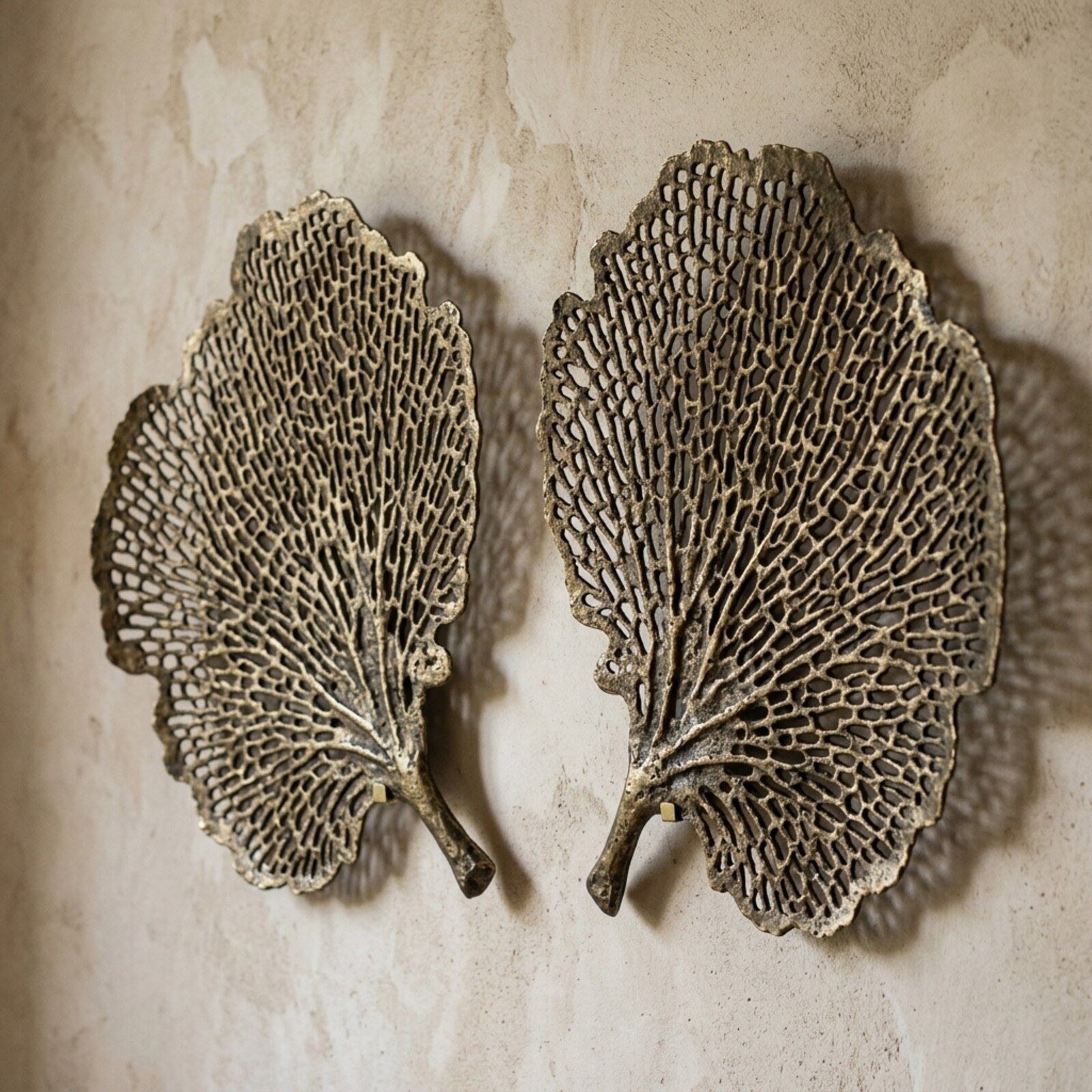 Sea Fan Pierced Wall Panel Pair