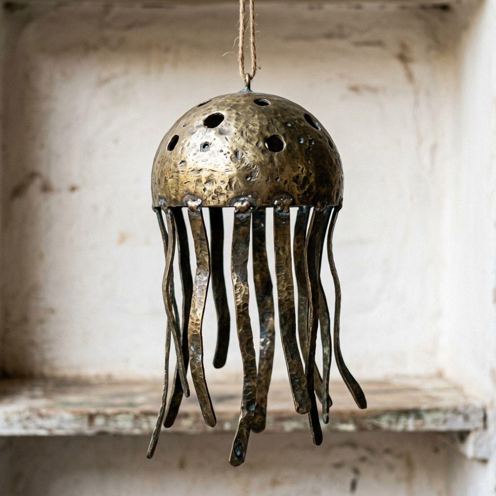 Jellyfish Hanging Mobile — Sheet Brass · Antique Brass, XANVOR, Moradabad
