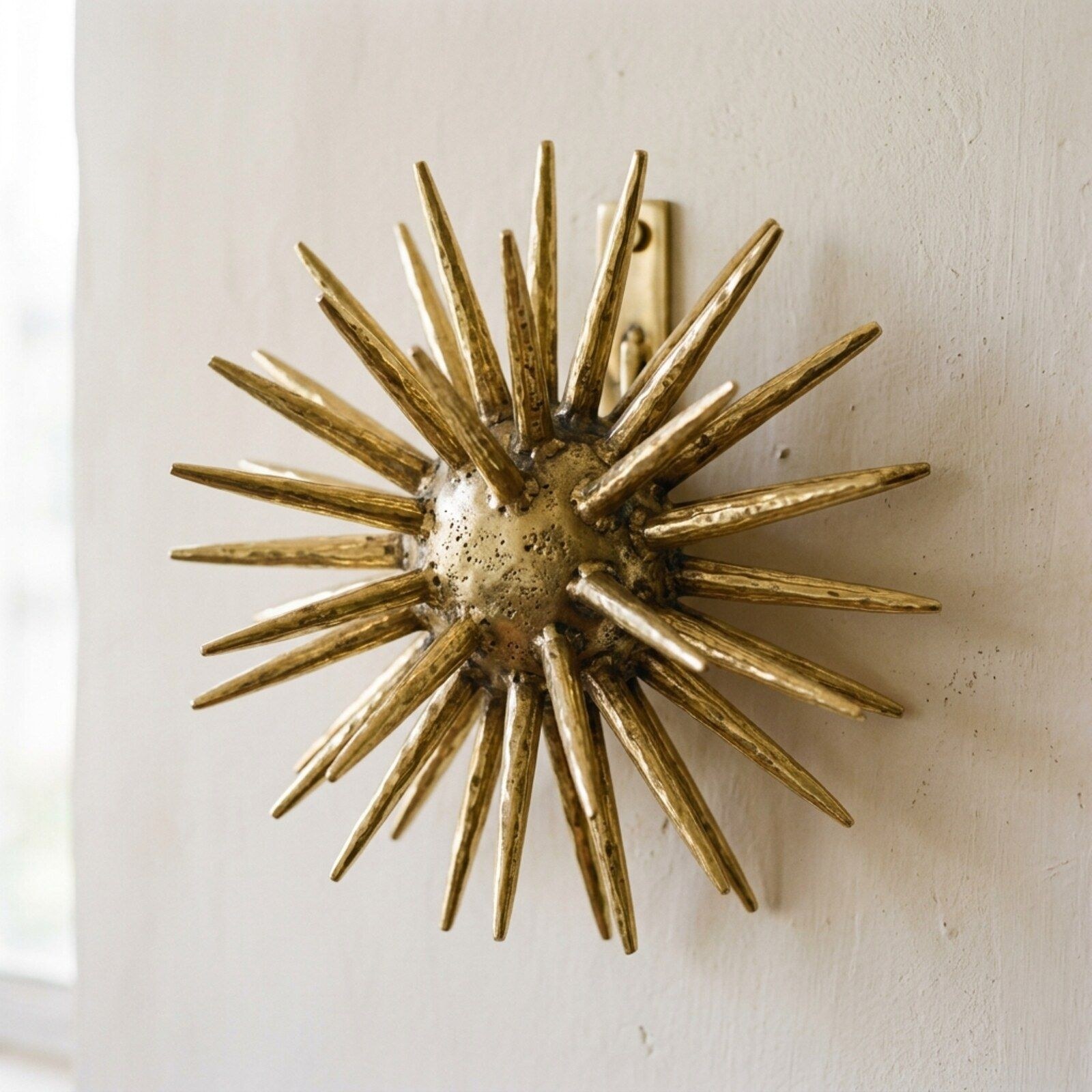Urchin Spined Brass Wall Sculpture — Cast Aluminium · Antique Brass, XANVOR, Moradabad