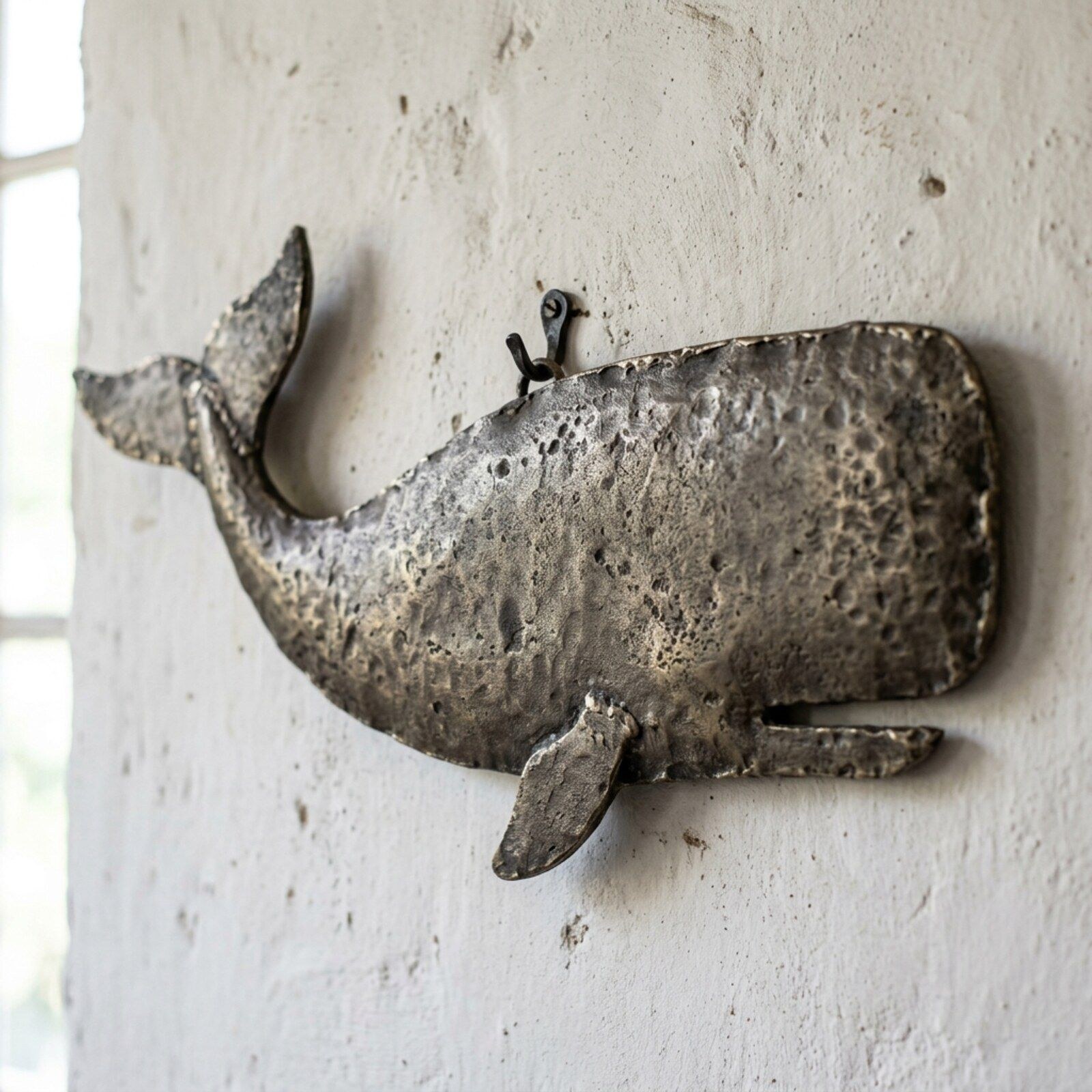 Whale Profile Wall Plaque — Sheet Aluminium · Aged Pewter, XANVOR, Moradabad