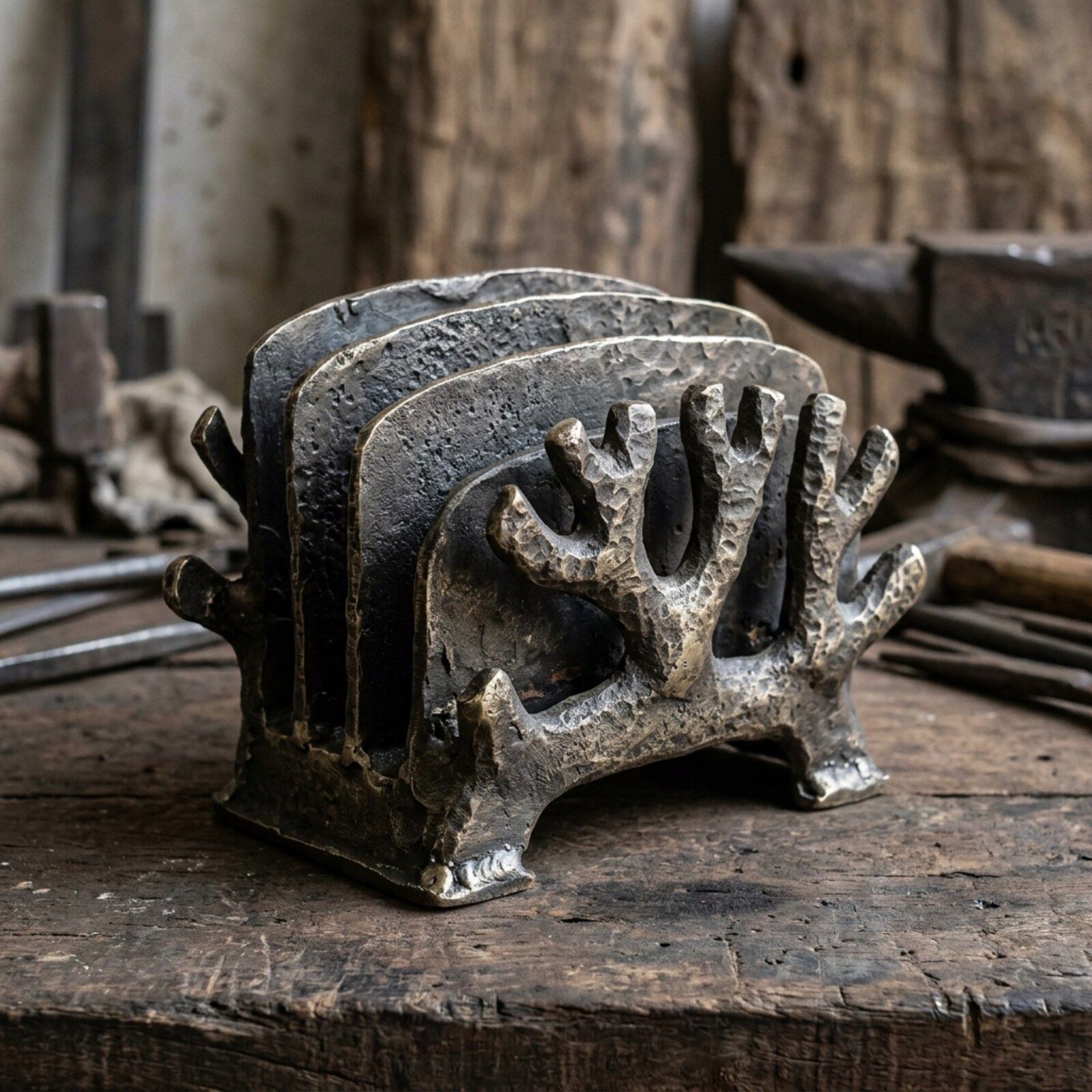 Coral Branch Letter Rack — Cast Aluminium · Oxidised Black, XANVOR, Moradabad