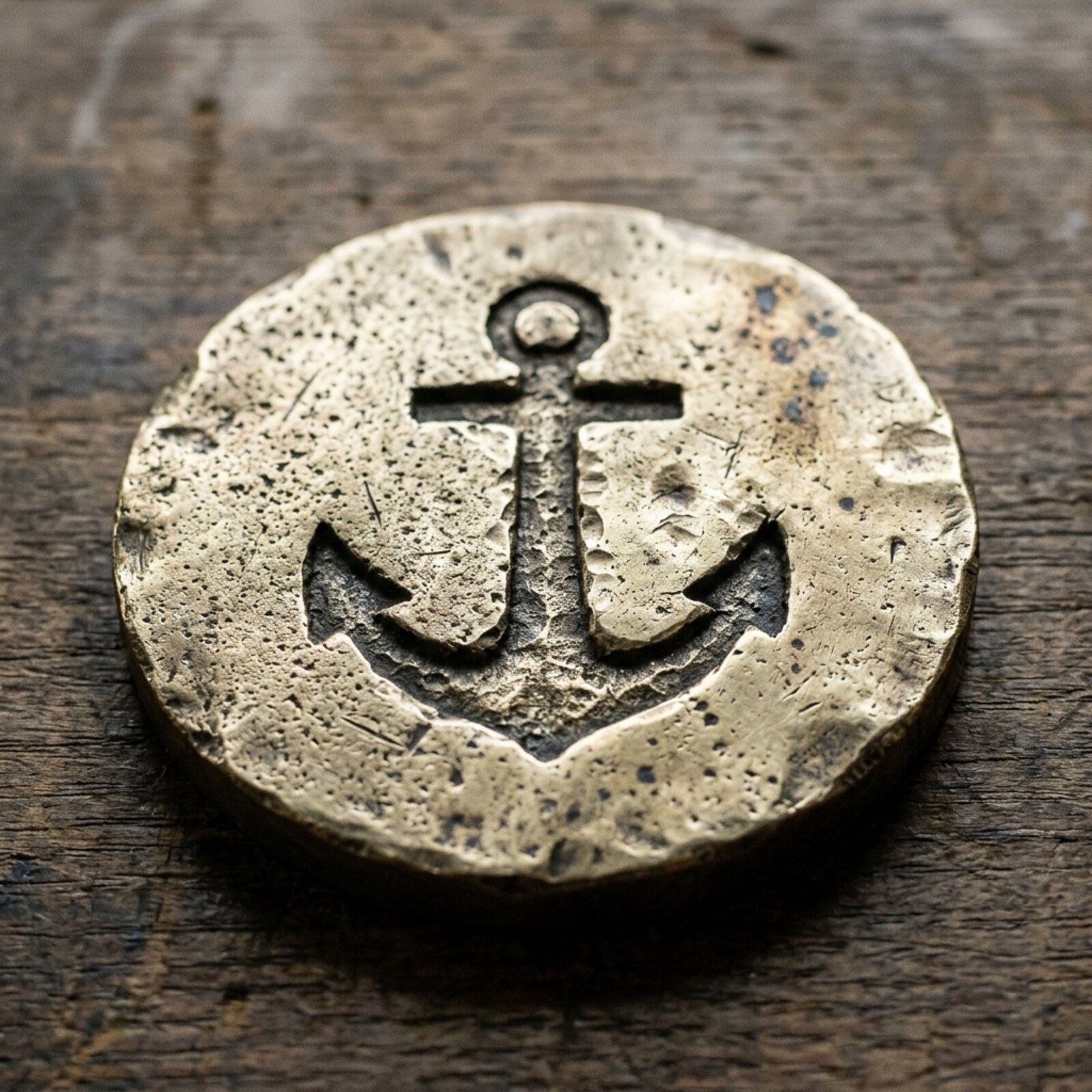 Anchor Cast Brass Coaster — Cast Aluminium · Antique Brass, XANVOR, Moradabad