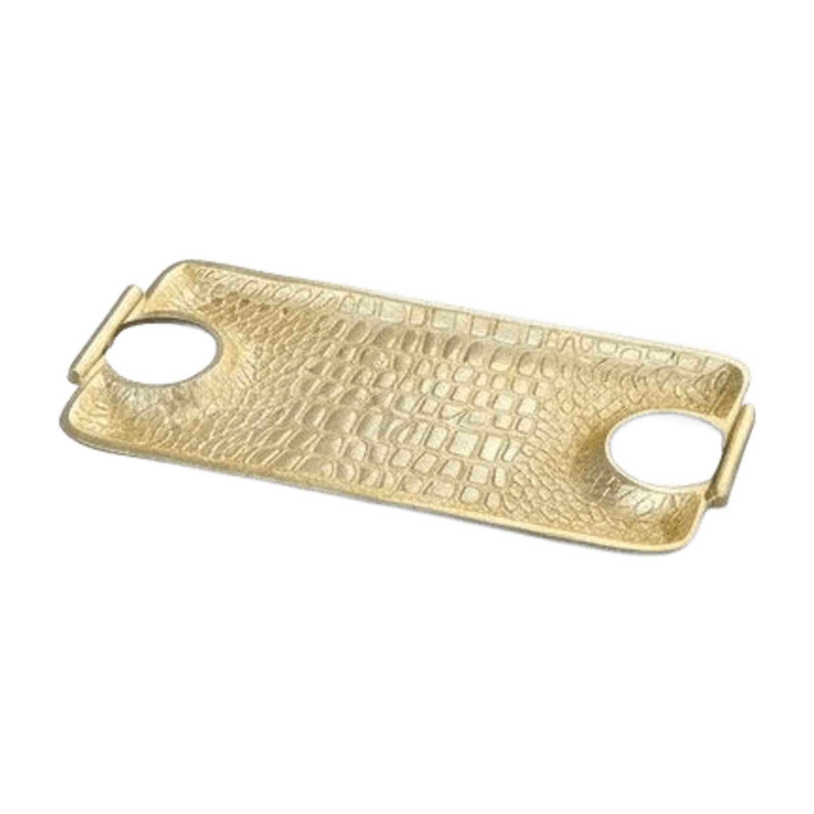 Nile Croc-Embossed Brass Tray