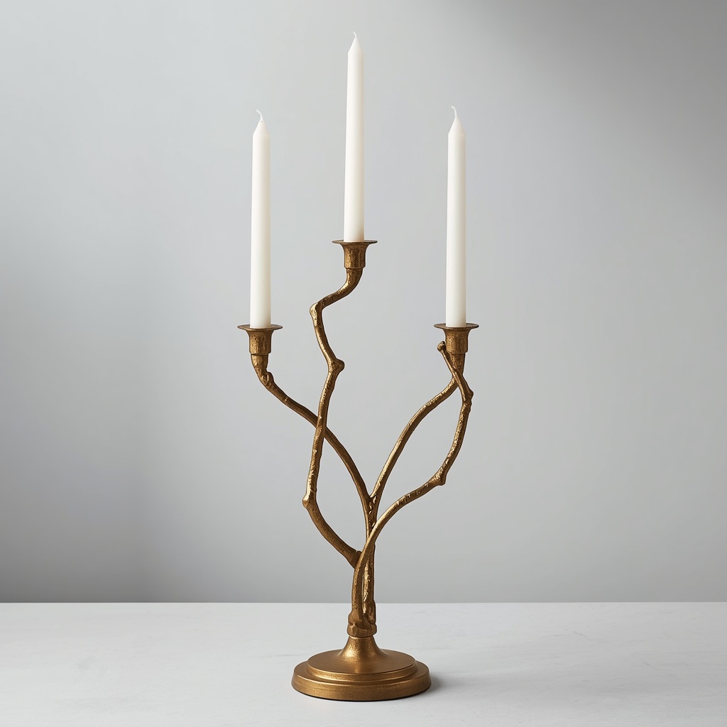 Vine Branch Candelabra — 3 Arm Taper Candle Stand