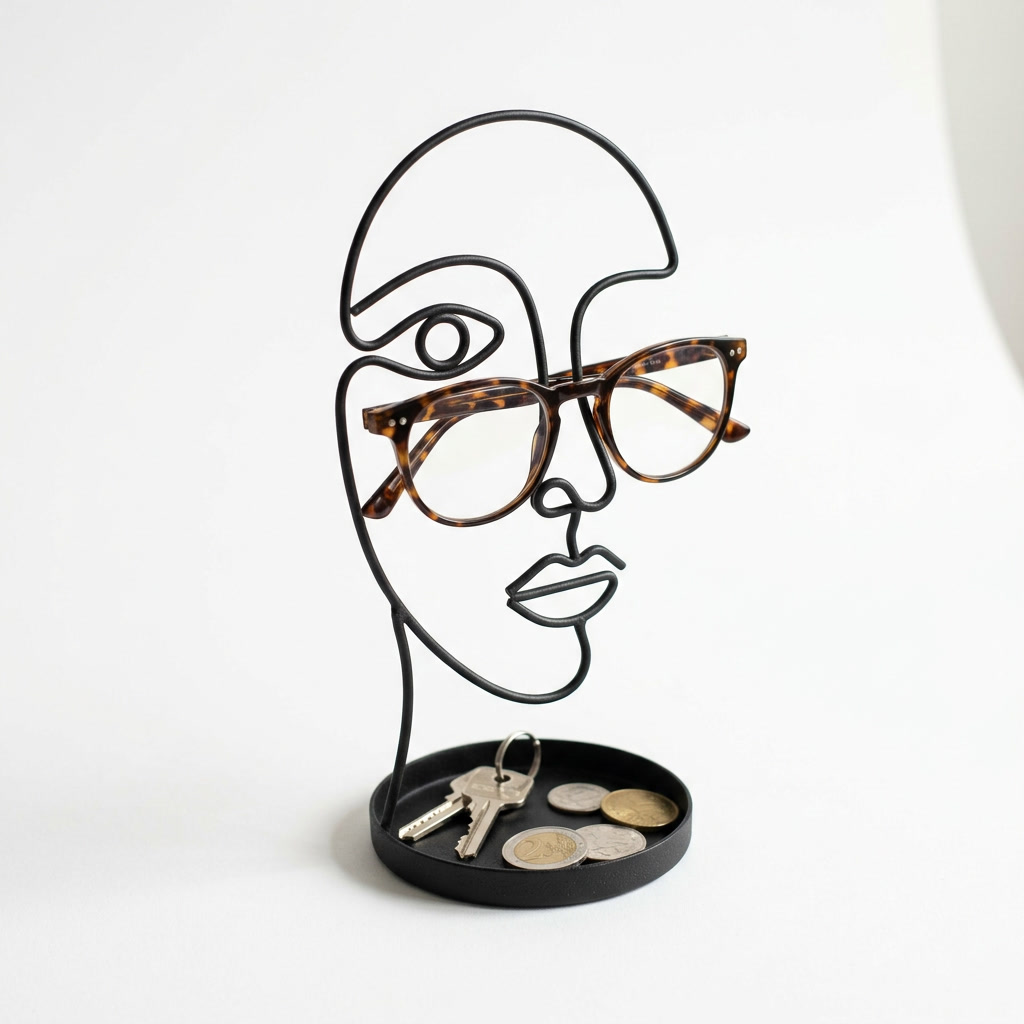 Face Art Spectacle Holder with Trinket Tray