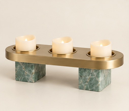 Oval Three Light Stand